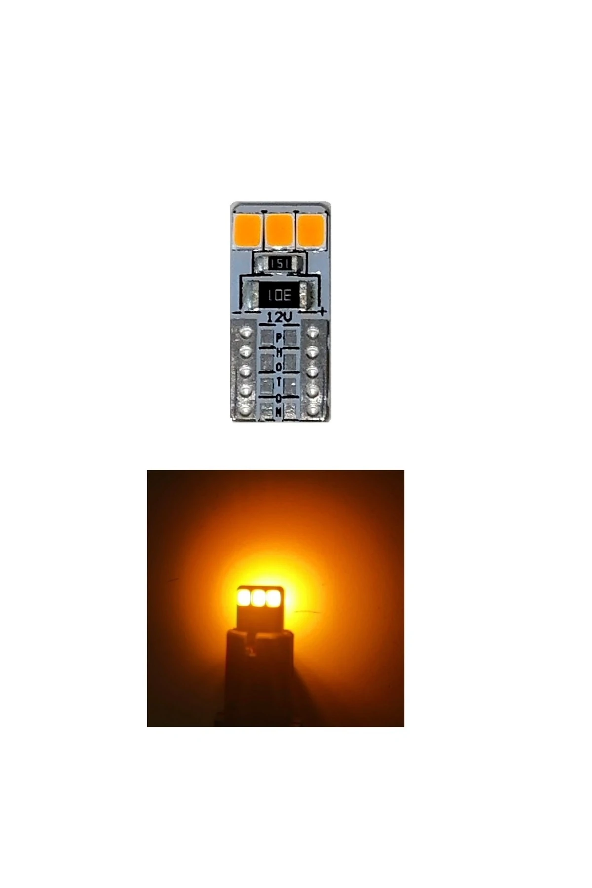 T10 W5w Turuncu Dipsiz Tavan Park Plaka Ledi 2 Adet