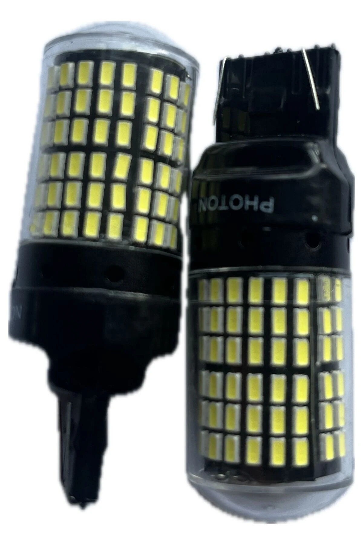 T20 W21/5W 12V-24V Park, Gündüz Farı, Geri vites Led Ampulü 144 Ledli Beyaz 2 Adet
