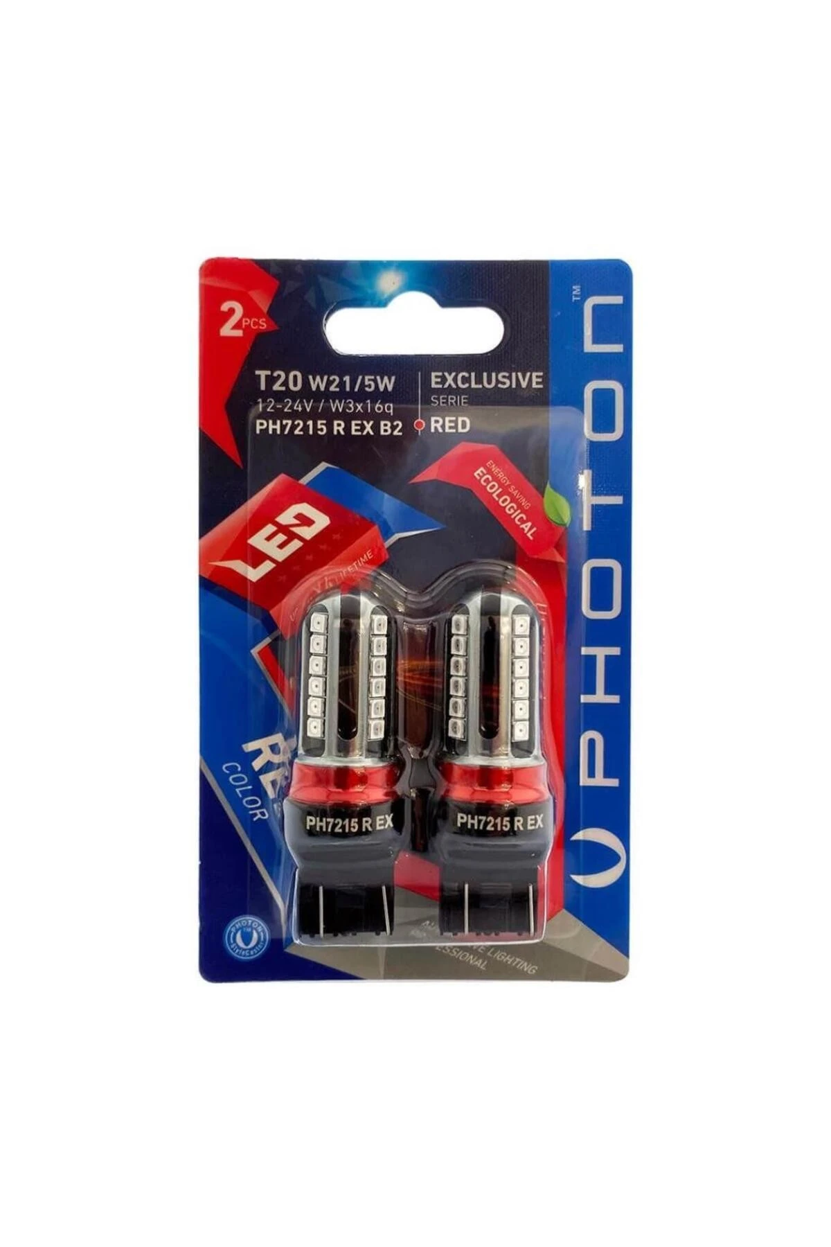 Photon T20 W21/5W Çift Duy Kırmızı Stop Led Ampulü