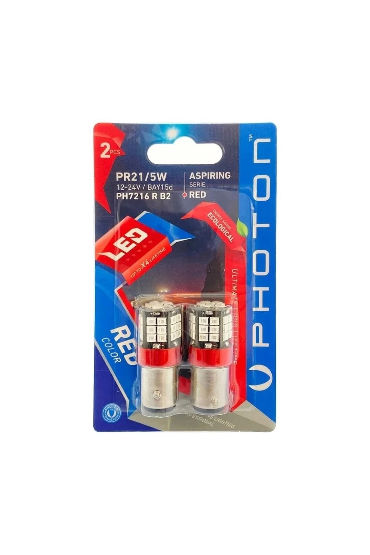 1016 Park Fren Ampülü Led P21/5w Kırmızı Çift Duy 