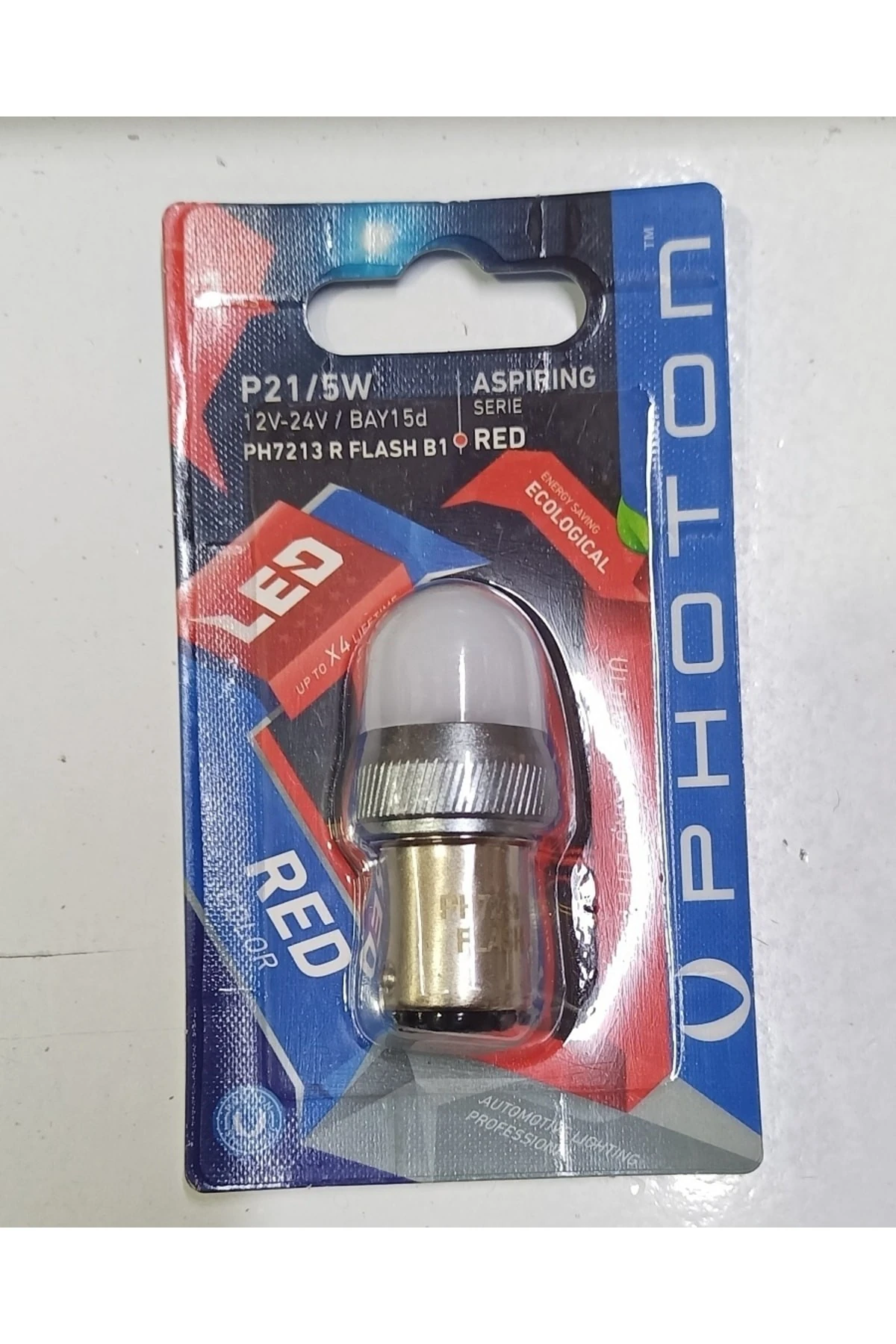 1016 Çift Duy Kırmızı Çakar Ampul 12v P21/5w 