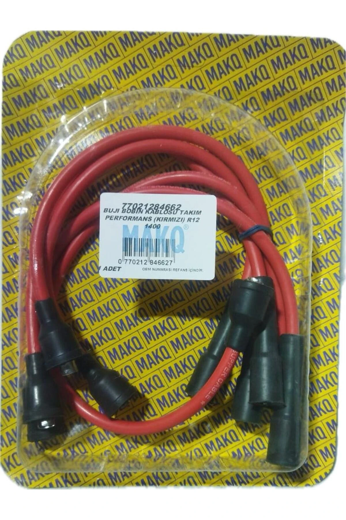 R12 1.4 Buji Bobin Kablosu Takımı Performans 7mm Kırmızı 7702128466 MAKQ