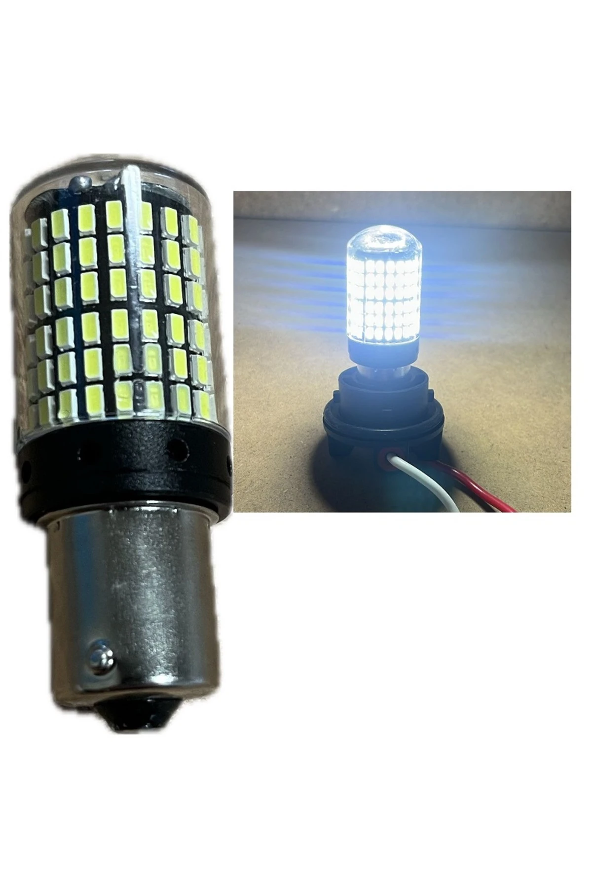 93 Py21w Led Geri Vites Ampulü Beyaz Led Ampul Seti  144 ledli 2 adet