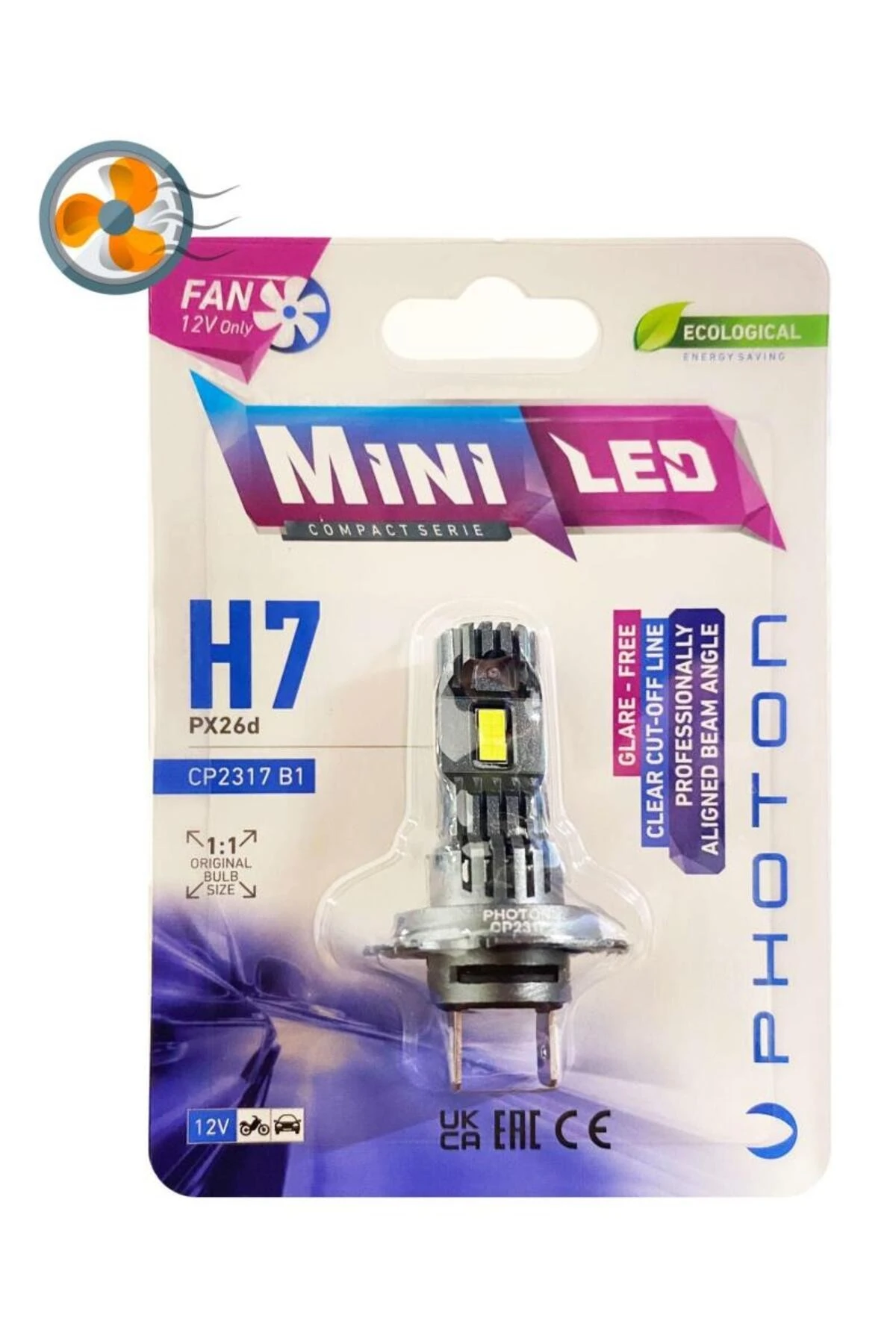 Renault Megane 1996-2002 Photon H7 Mini Fanlı  Kısa LED Far 2 li
