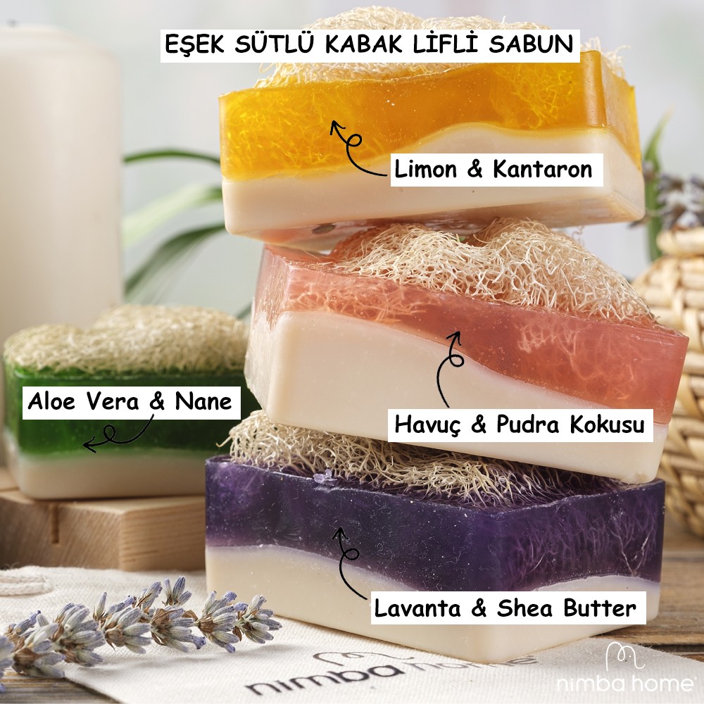 Lavanta & Shea Butter Eşek Sütlü Kabak Lifli Sabun