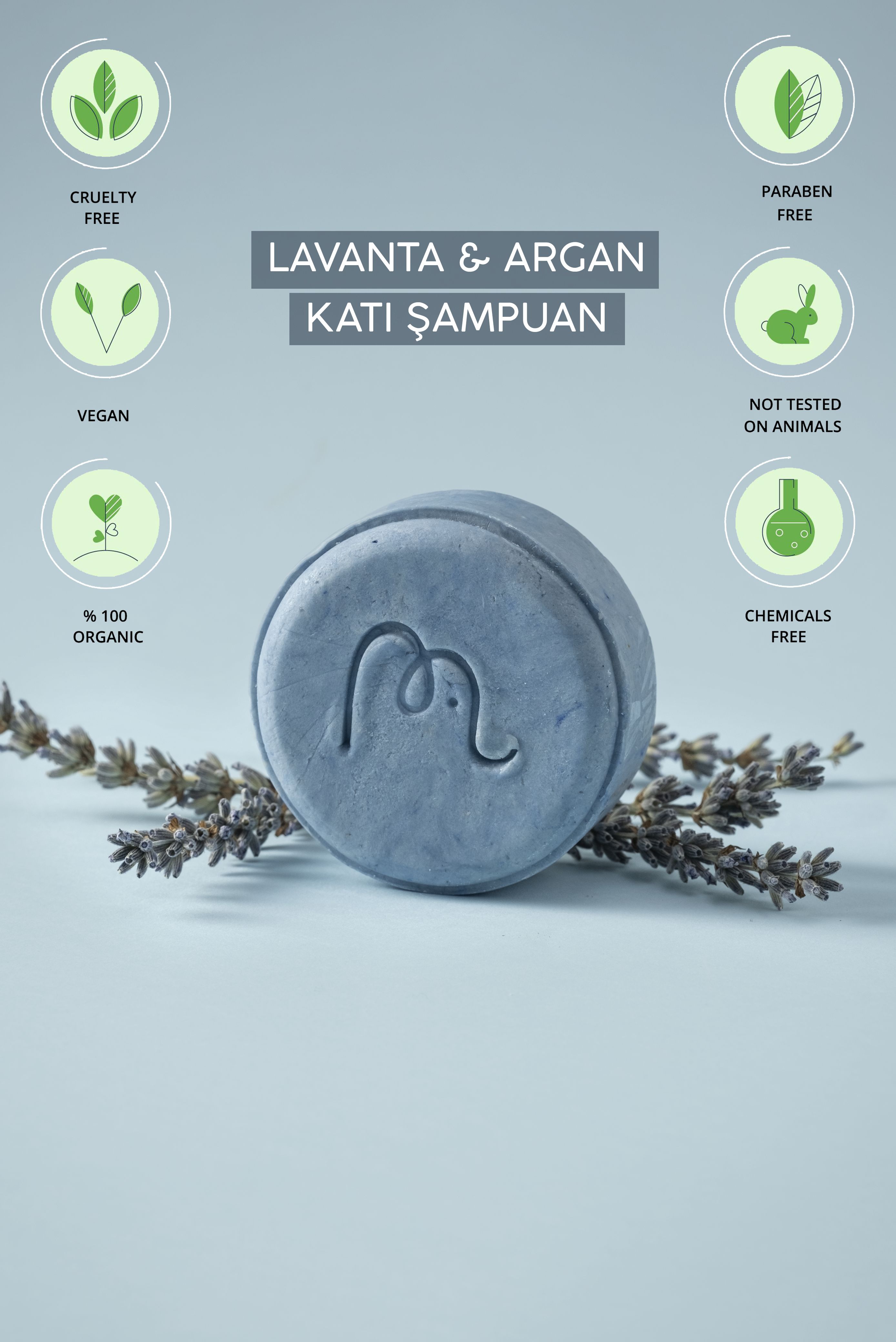 Lavanta & Argan Doğal Katı Şampuan 