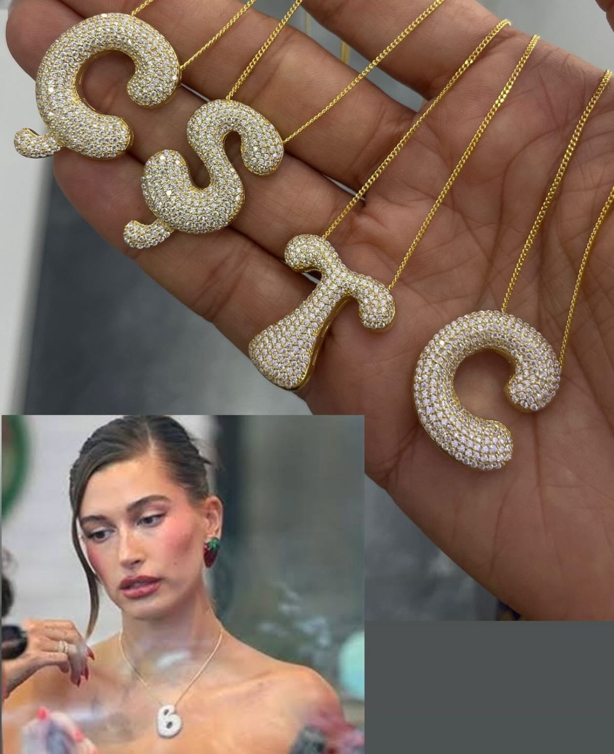Harf 3D Kolye (Gold Renk)