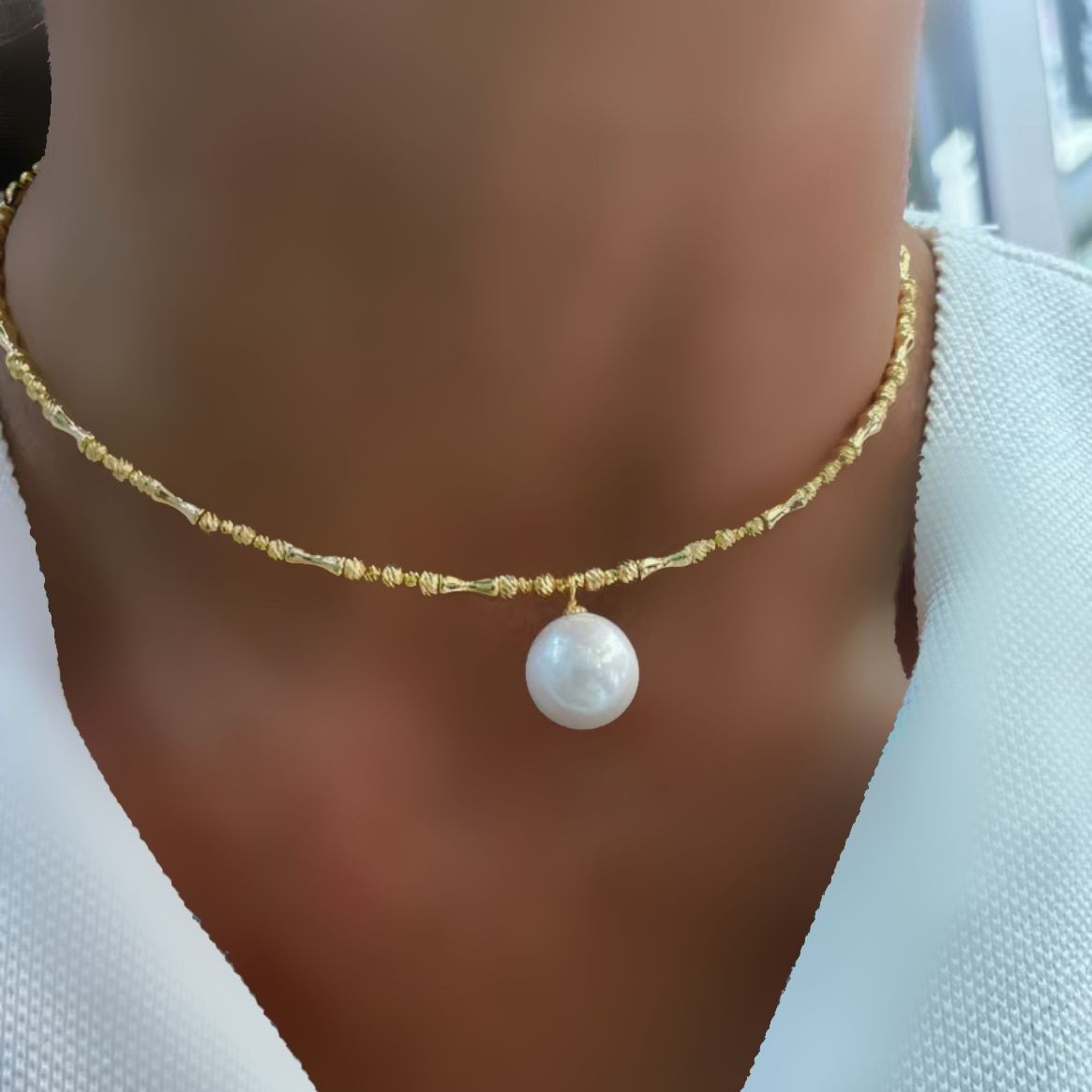 İnci Barok Choker Kolye