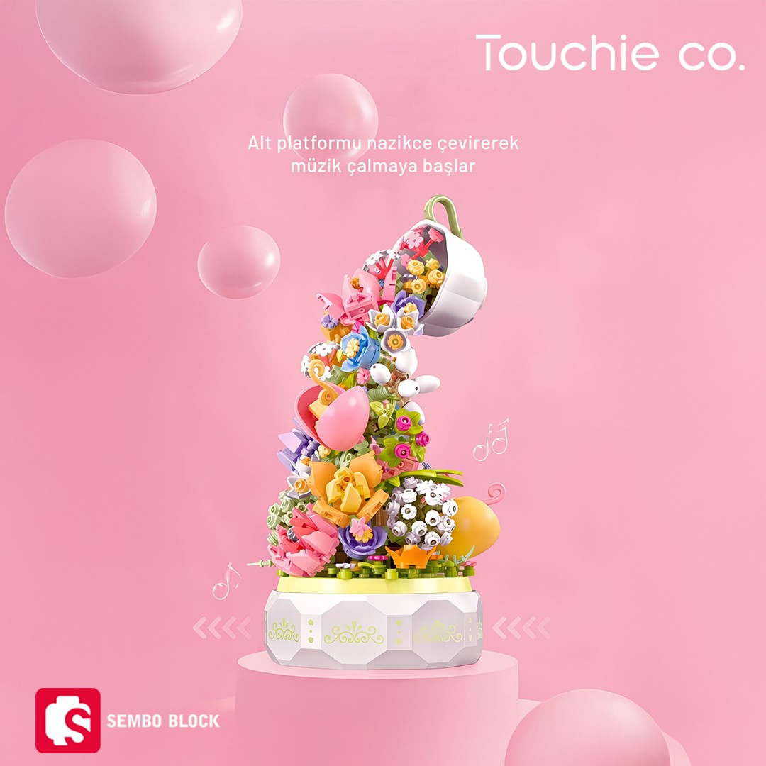 Huayan Cayı Muzikli Florist seti 575 Parça yapı blokları Lego ile uyumlu (611050)