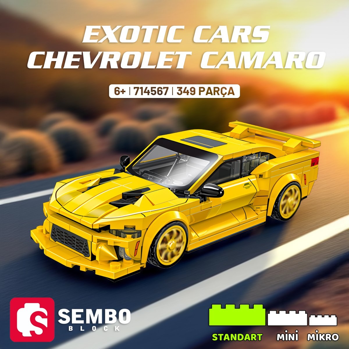 Sembo Block Exotic Cars Chevrolet Camaro Yapı Bloğu Seti – 349 Parça