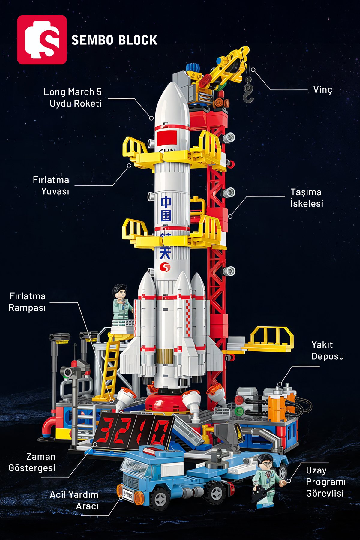 Yeni Nesil Fırlatma Üssü 728 Parça yapı blokları Lego ile uyumlu (203336)