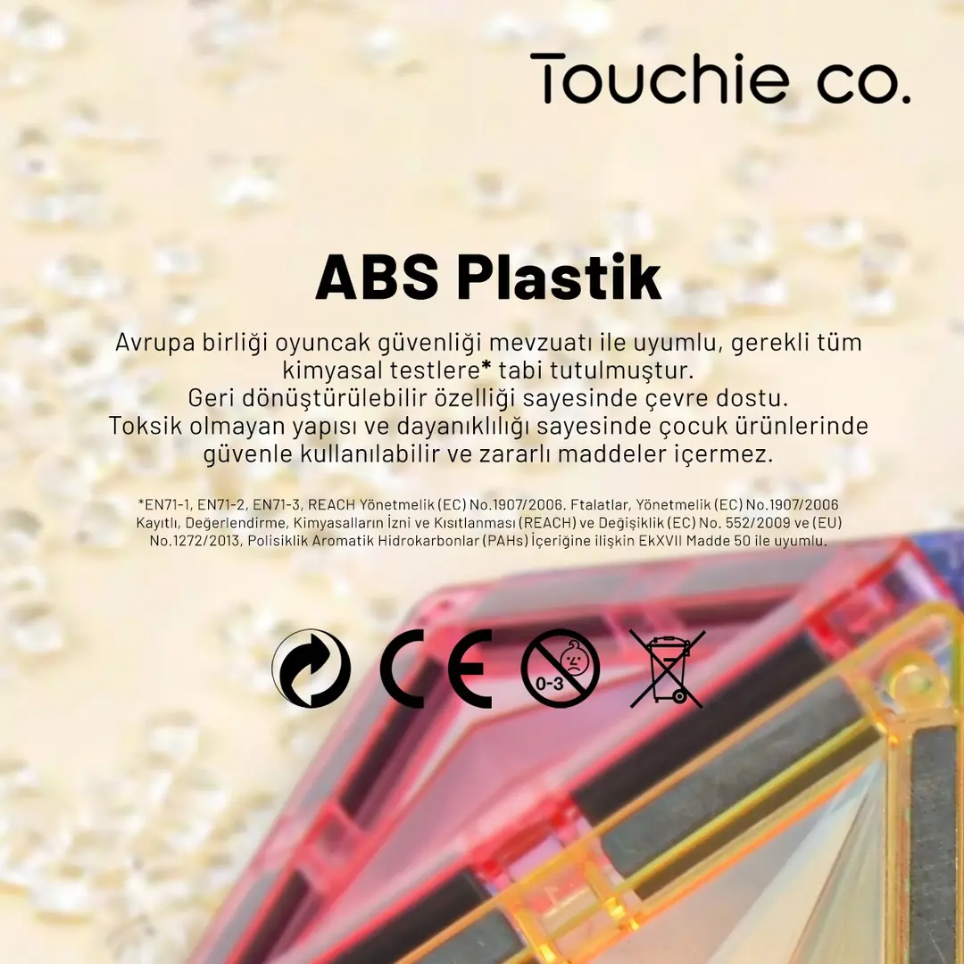 Touchie Co. | Renkli Kale ve Araç Manyetik Yapı Bloğu Seti 67