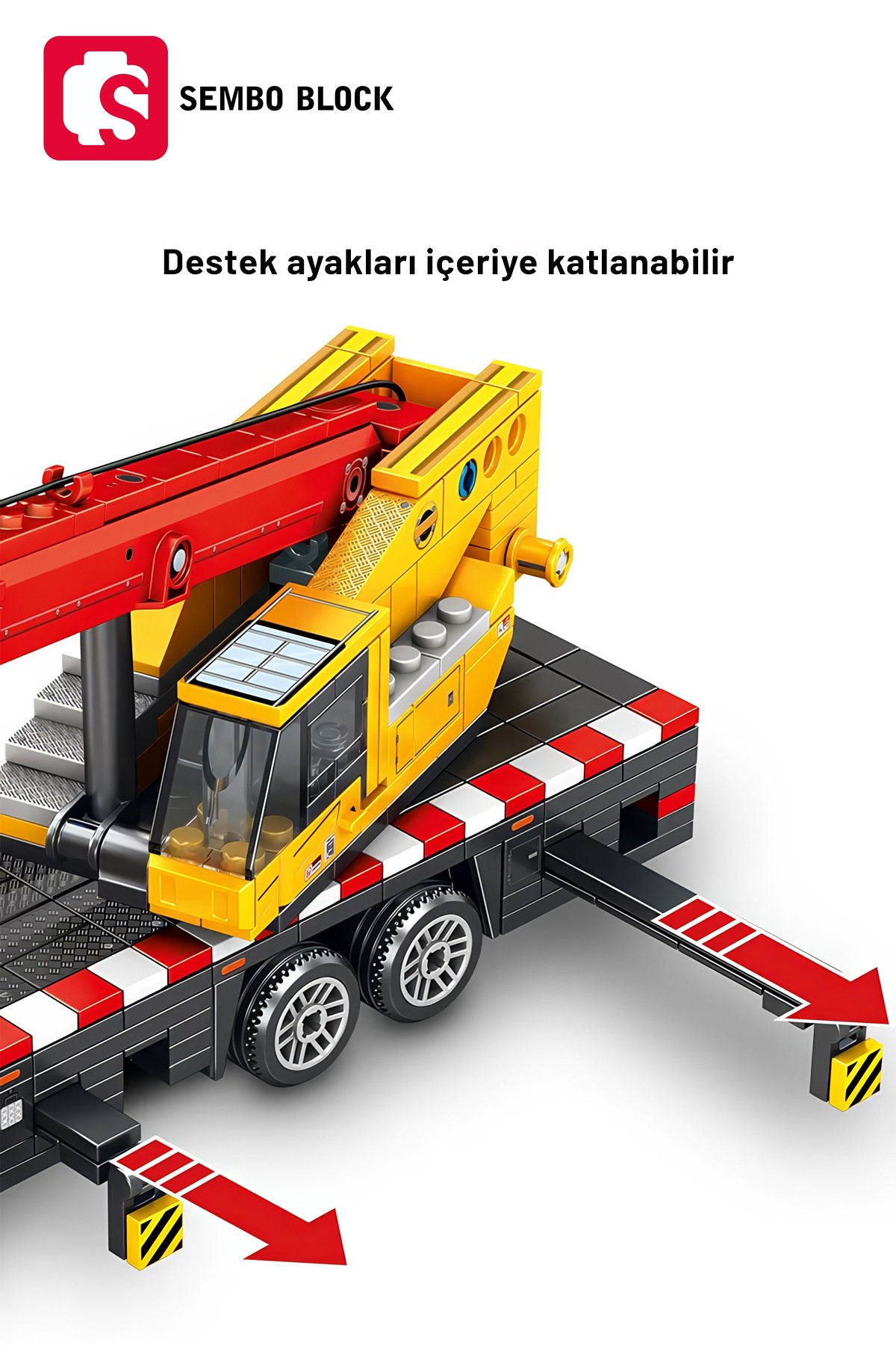 Sany Lisanslı Vinç 896 Parça yapı blokları Lego ile uyumlu (712036)