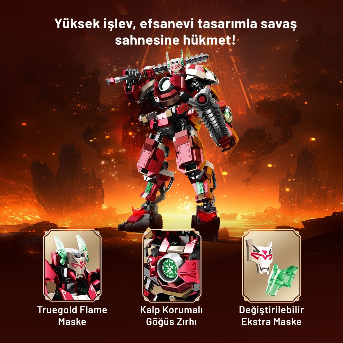 Sembo Block Crimson Bladeform Kutsal Savaşçı Yapı Bloğu Seti - 921 Parça