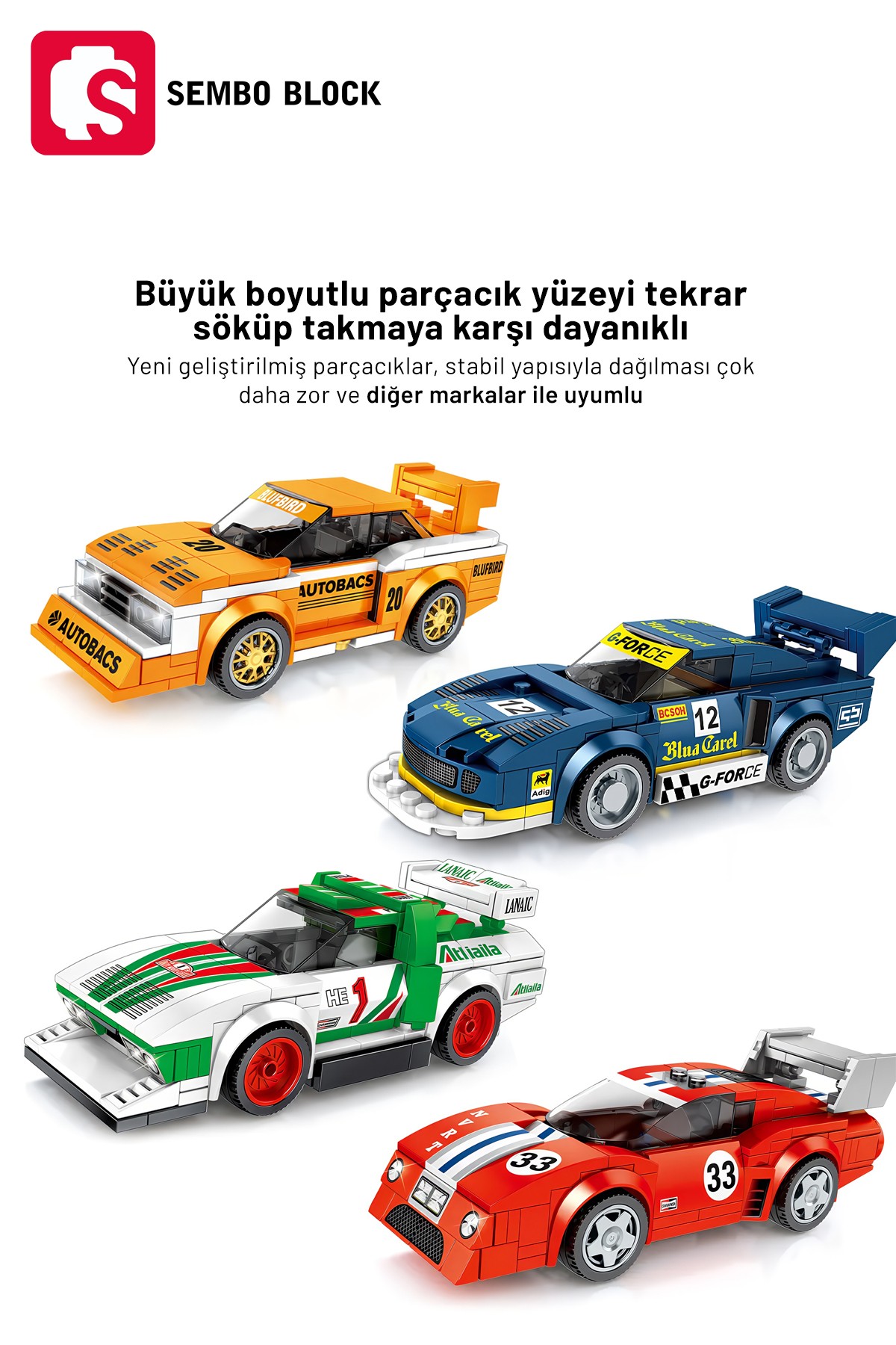 Nissan KY910 Bluebird Yarış Arabası 209 Parça yapı blokları Lego ile uyumlu (607061)