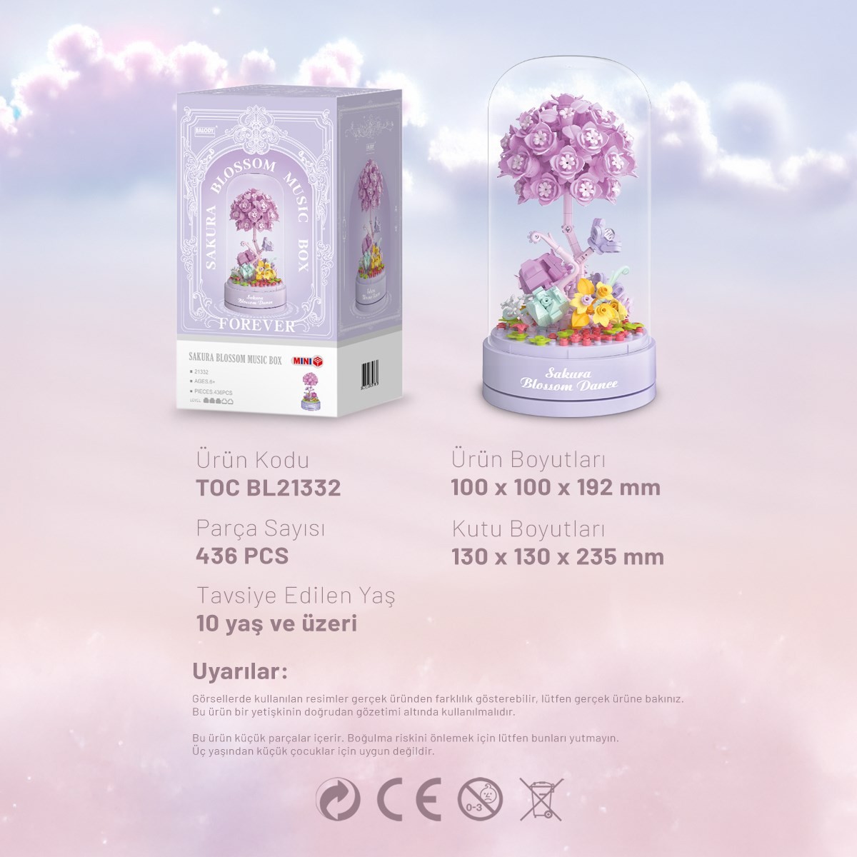 Balody Sakura Blossom Müzik Kutusu Yapı Bloğu Seti – 436 Parça