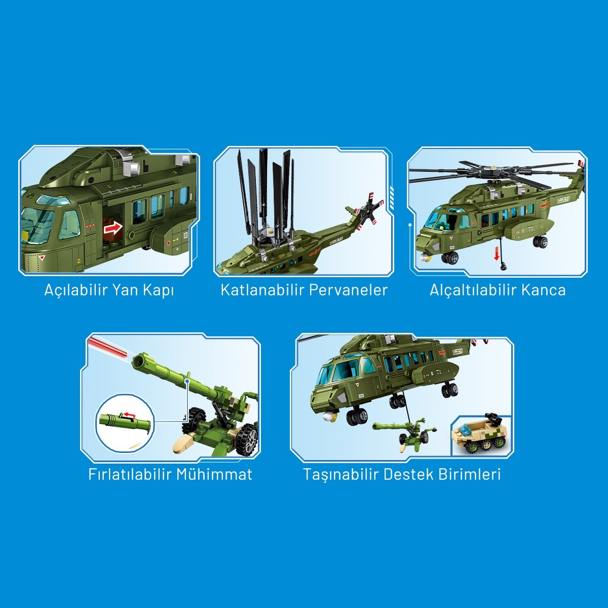 8-L Çok Amaçlı Askeri Helikopter Yapı Bloğu Seti