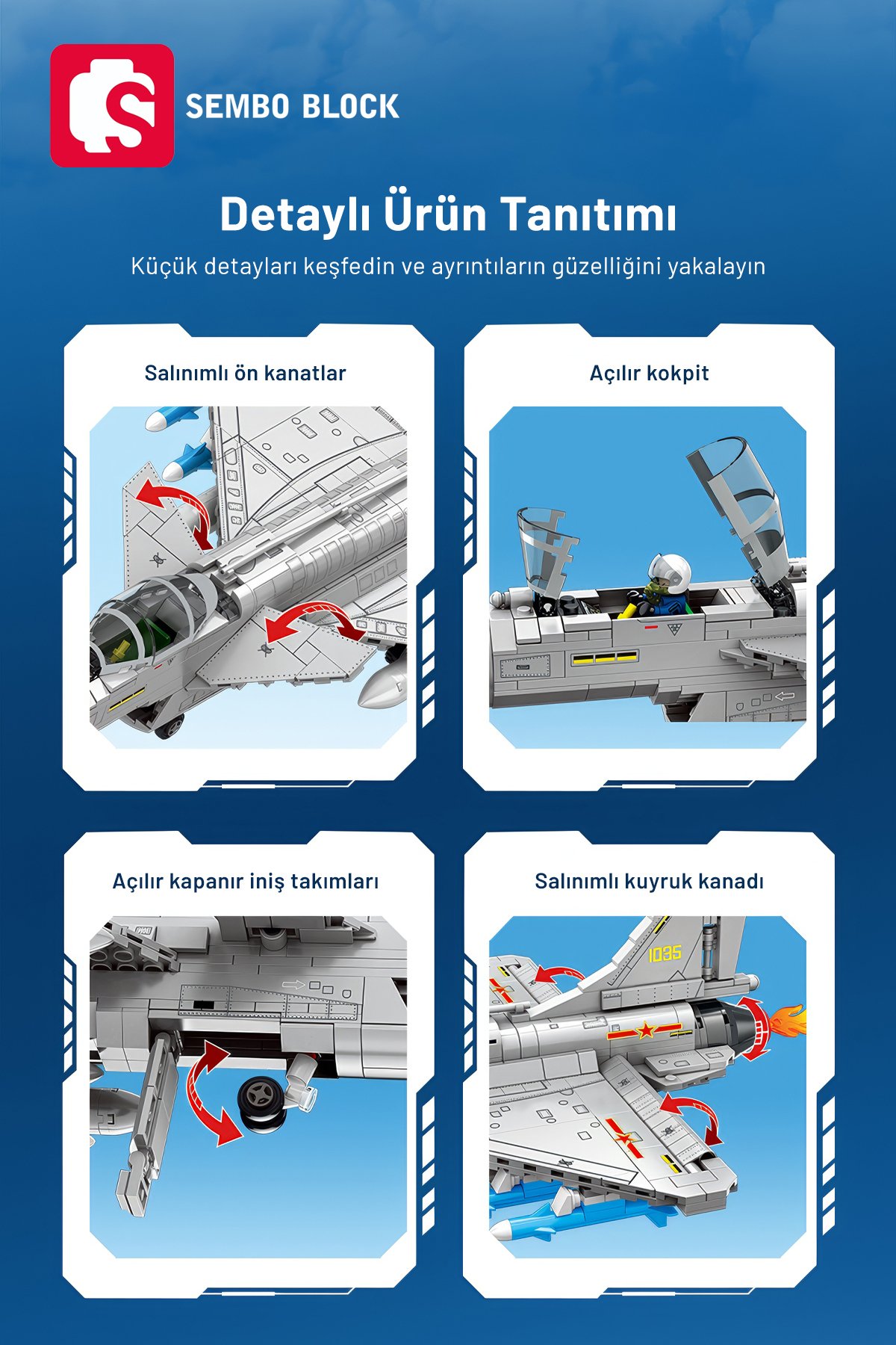 J-10B Savaş Uçağı 757 Parça yapı blokları Lego ile uyumlu (202228)