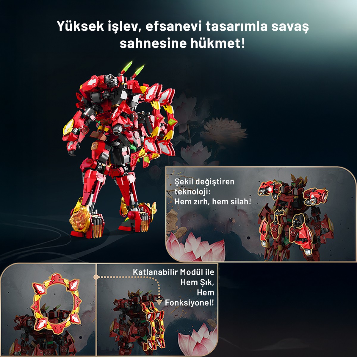 Sembo Block Flame Warrior Kutsal Savaşçı Yapı Bloğu Seti 1207 Parça