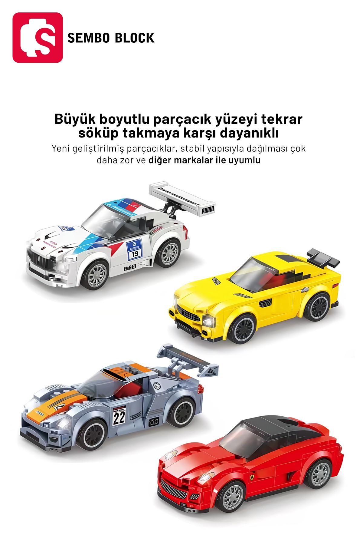 Mercedes-Benz GT-S 201 Parça yapı blokları Lego ile uyumlu (607052)