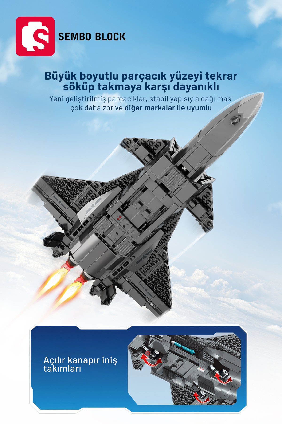 J-20 Hayalet Savaş Uçağı 845 Parça yapı blokları Lego ile uyumlu (201199)