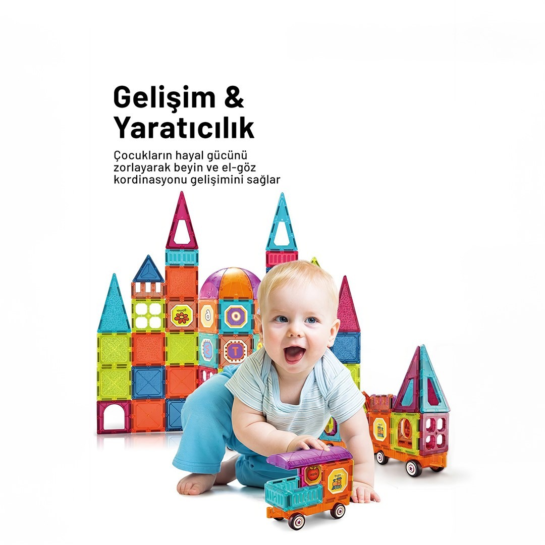 Blocks Magnetic Mıknatıslı manyetik yapı blokları 97 Parça  oyun seti