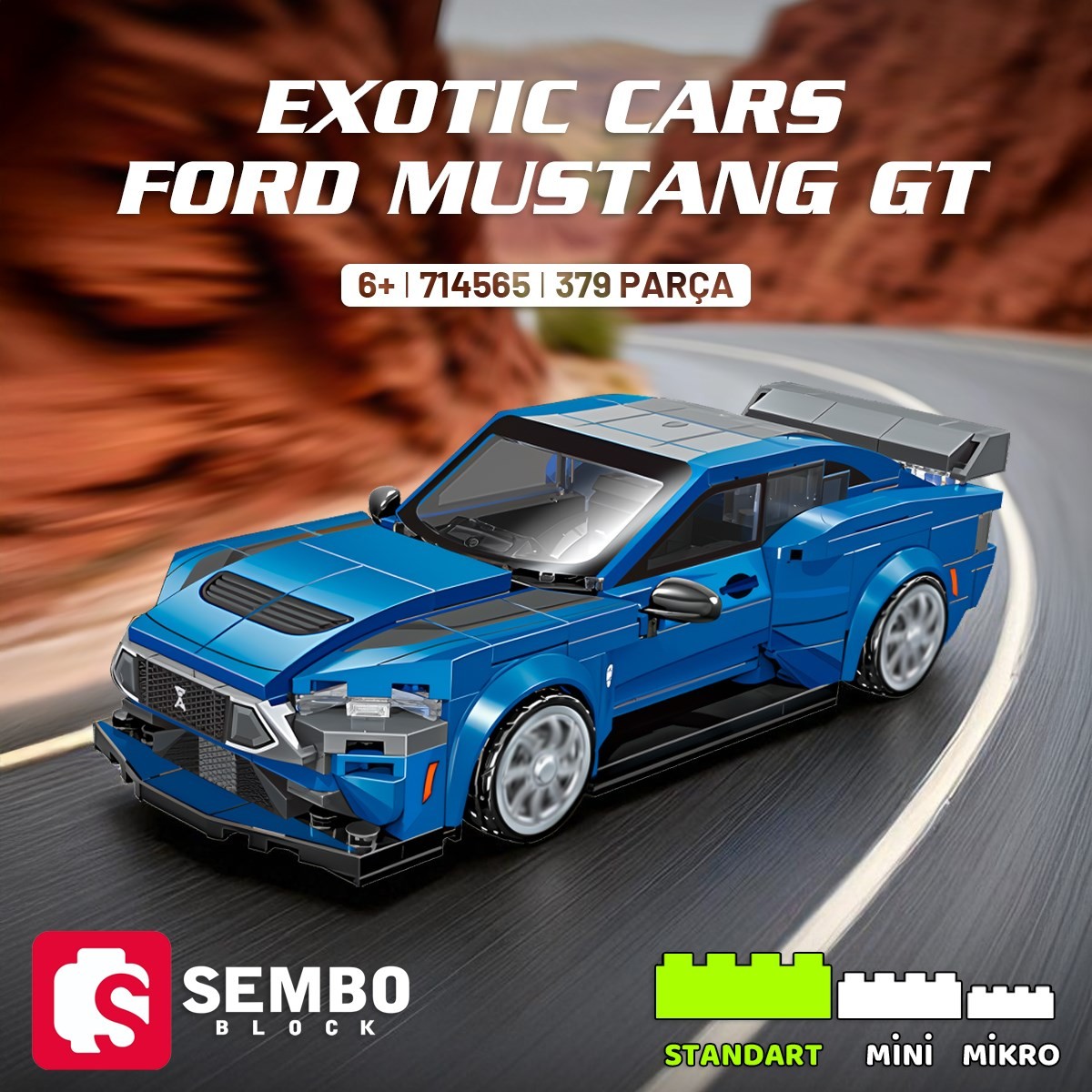 Sembo Block Ford Mustang GT Yapı Bloğu Seti 379 Parça