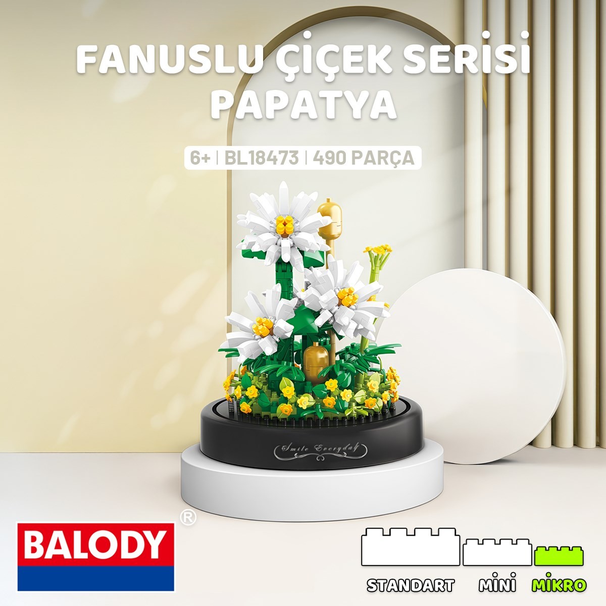 Balody Fanuslu Çiçek Serisi – Papatya (bl18473) – Mini Blok Yapı Oyuncakları Seti