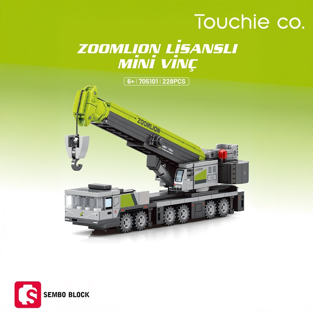 Sembo Block Zoomlion Lisanslı Mini Vinç 228 Parça Yapı Blokları LEGO ile Uyumlu (705101)