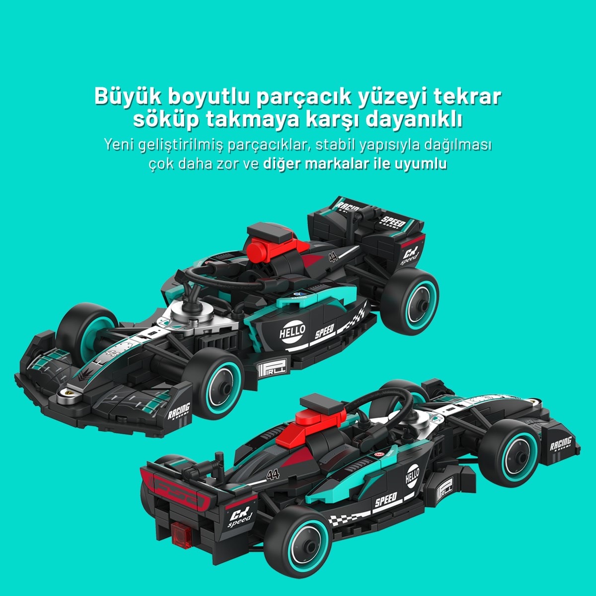Sembo Block Formula 1 Serisi Gri Takım Yapı Bloğu Seti – 256 Parça