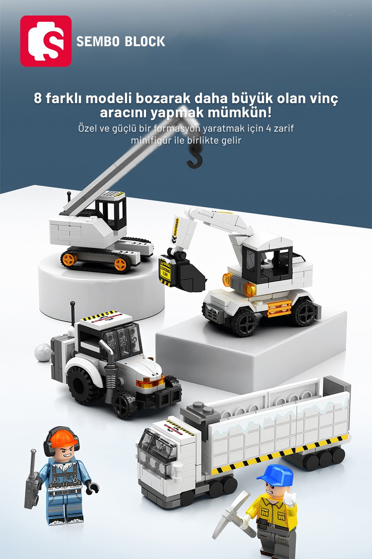 8'i 1 arada Kar Kurtarma seti 730 Parça yapı blokları Lego ile uyumlu(2744-2751)