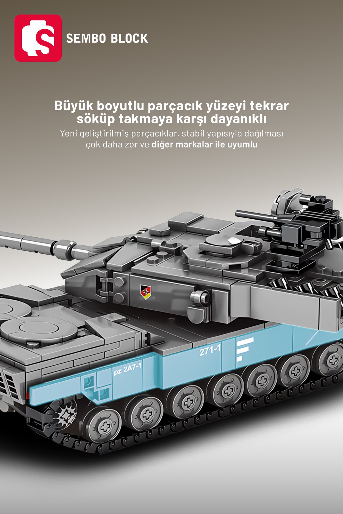 Leopard 2A7+ Ana Muharebe Tankı 898 Parça yapı Blokları Legoile uyumlu