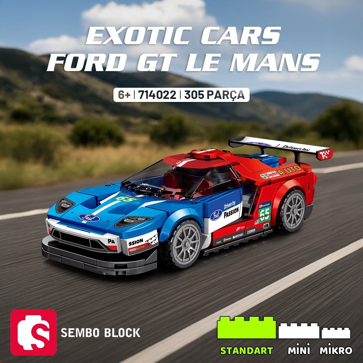Sembo Block Ford GT Le Mans Yapı Bloğu Seti 305 Parça