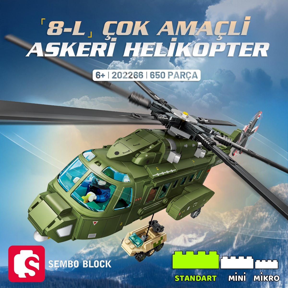 8-L Çok Amaçlı Askeri Helikopter Yapı Bloğu Seti