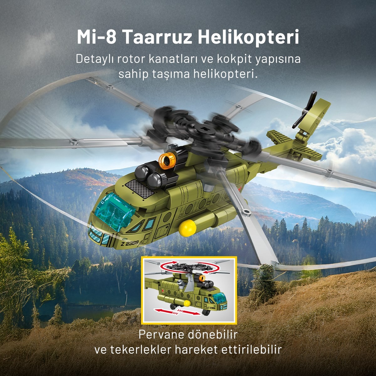 Sembo BLock Survival Warfare 4'lü Askeri Araçlar Yapı Bloğu Seti 792 Parça