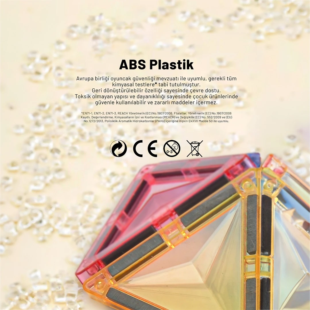 Touchie Co. Işıklı Manyetik mıknatıslı marble run  90 Parça