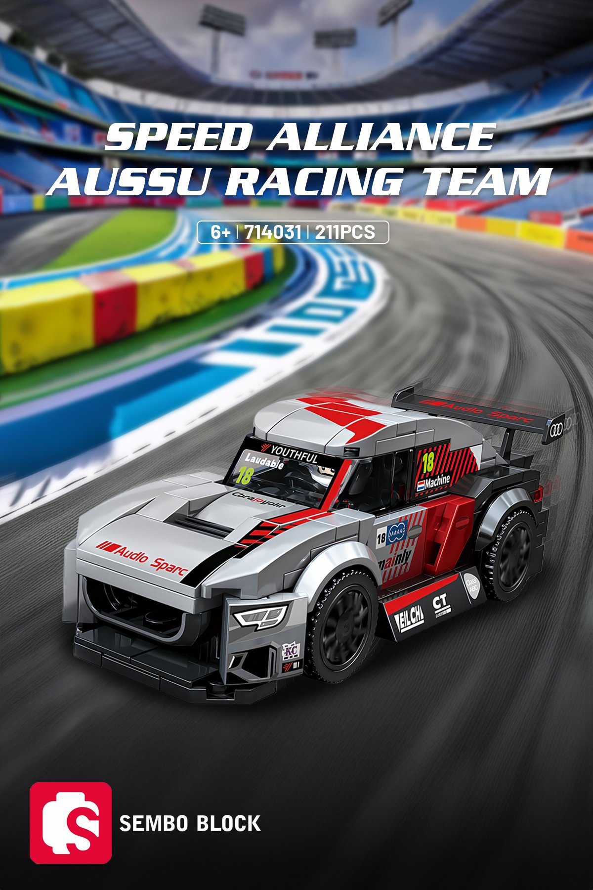 Speed Alliance Aussu Racing Team 211 Parça yapı blokları Lego ile uyumlu (714031)