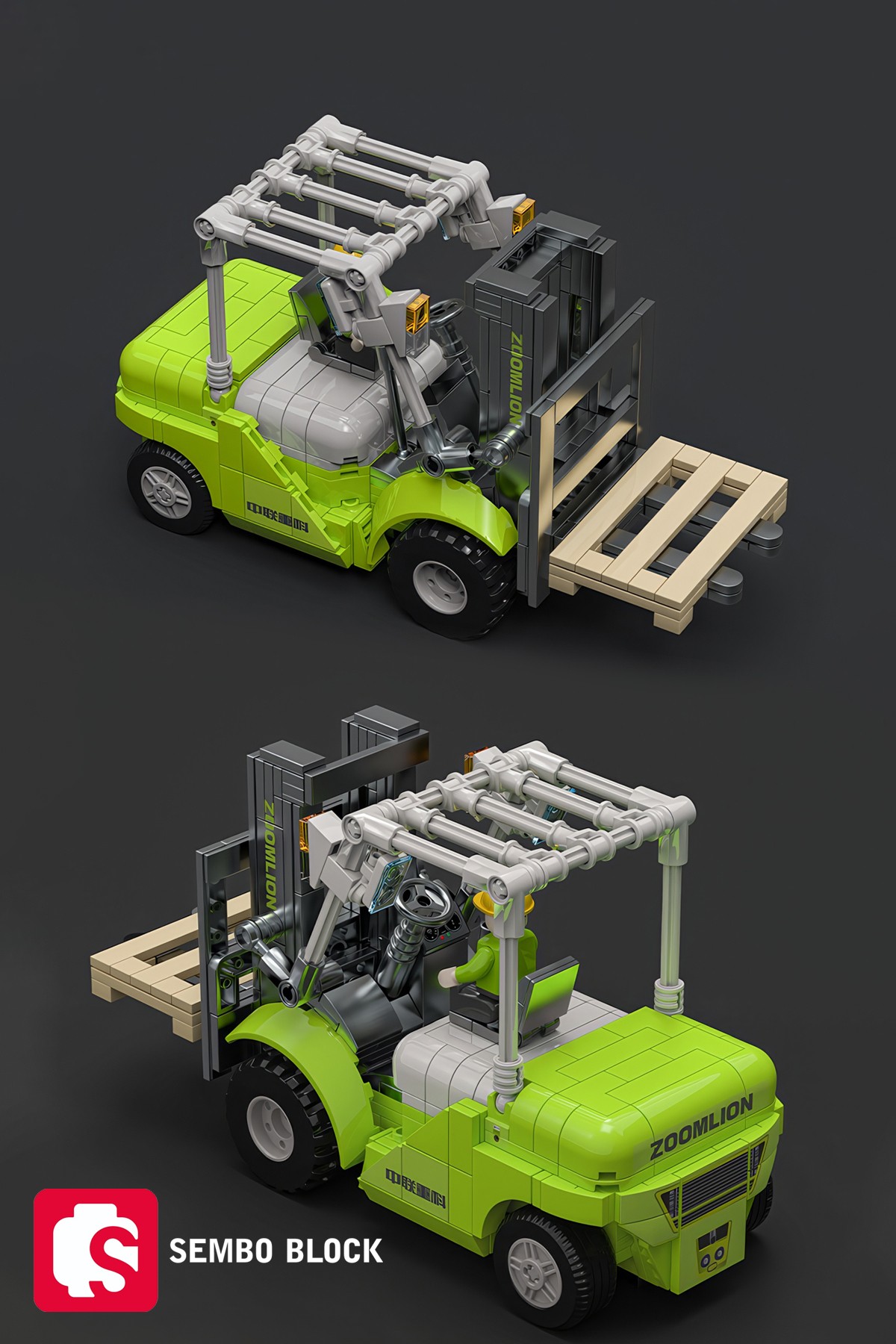 Zoomlion Lisanslı Forklift 646 Parça yapı blokları Lego ile uyumlu (705118)