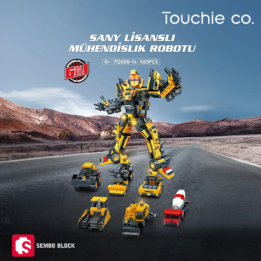 Sany Lisanslı 6'sı 1 Arada Mühendislik Robotu (583 Parça) – Sembo