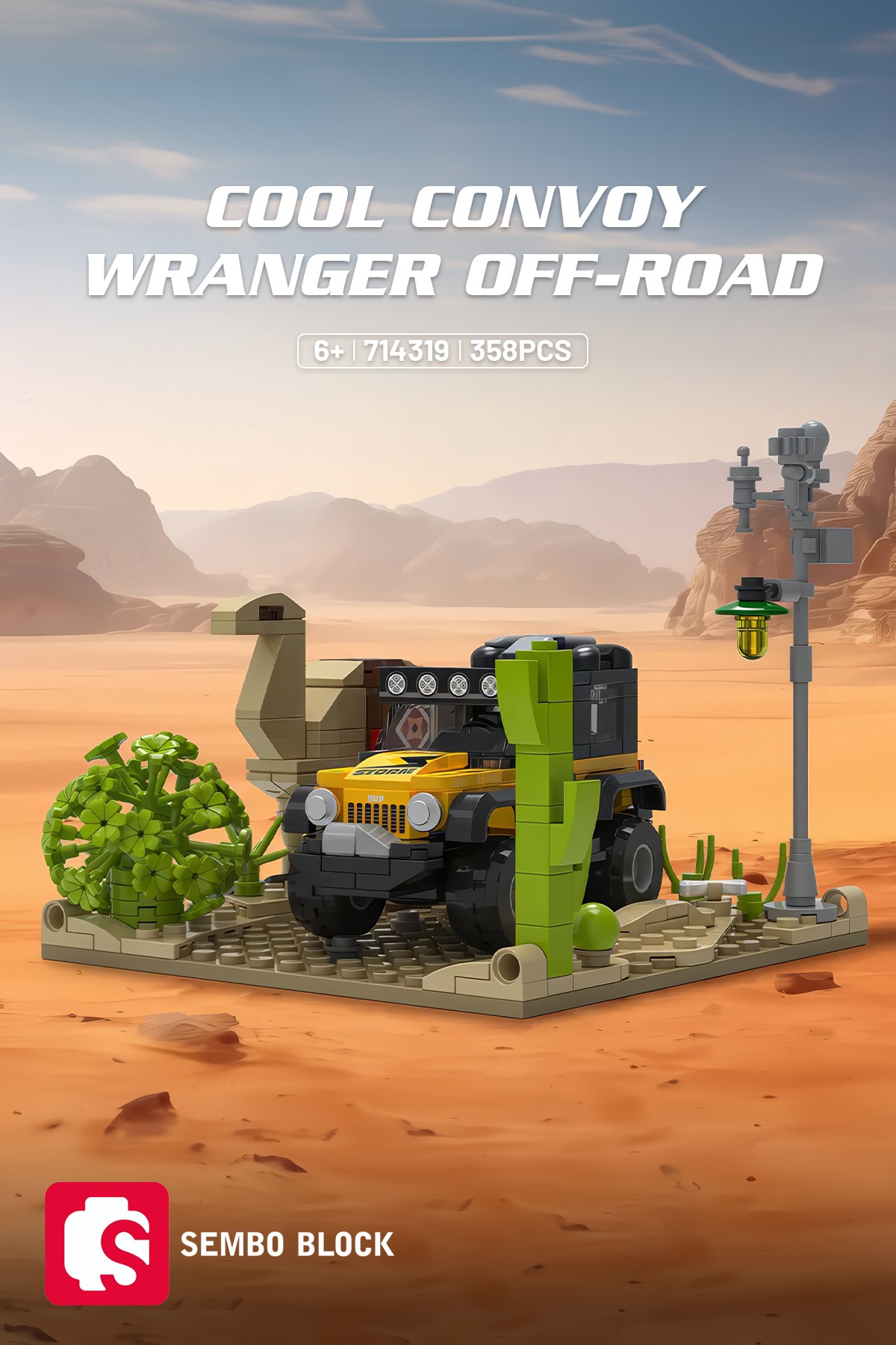 Cool Convoy Wranger Off-Road 358 Parça yapı blokları Lego ile uyumlu (714319)