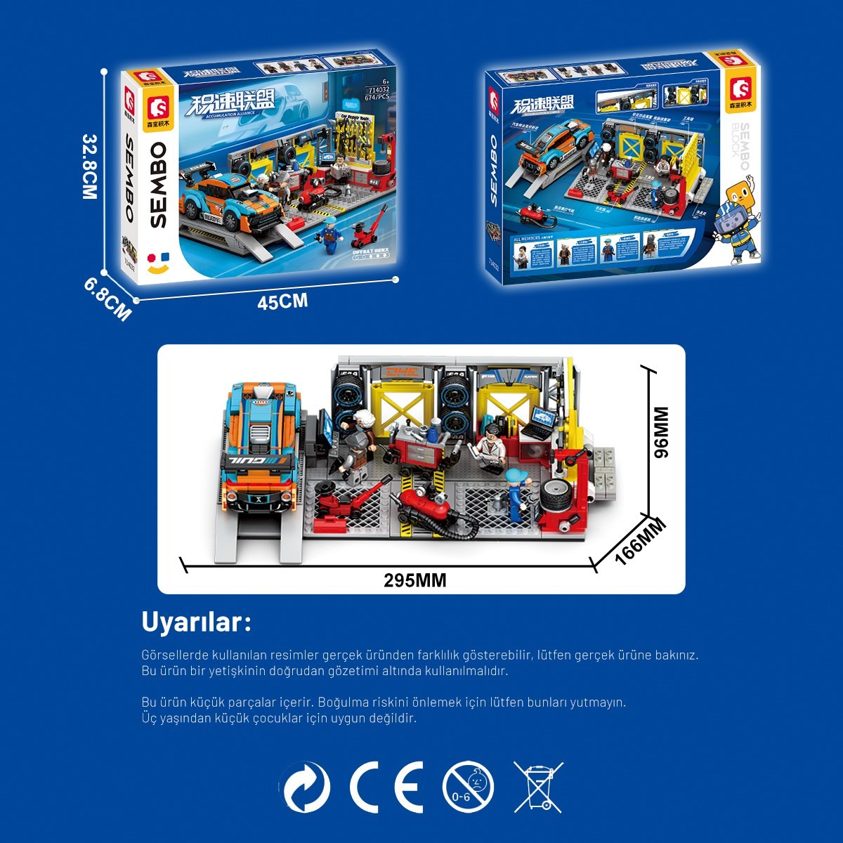 Sembo Block Pitstop Yaratıcı Atölye Yapı Bloğu Seti 674 Parça