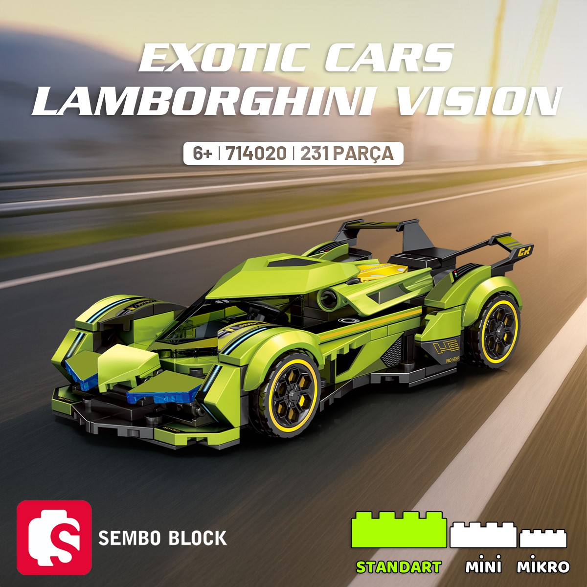 Sembo Block Lamborghini Vision Yapı Bloğu Seti 231 Parça
