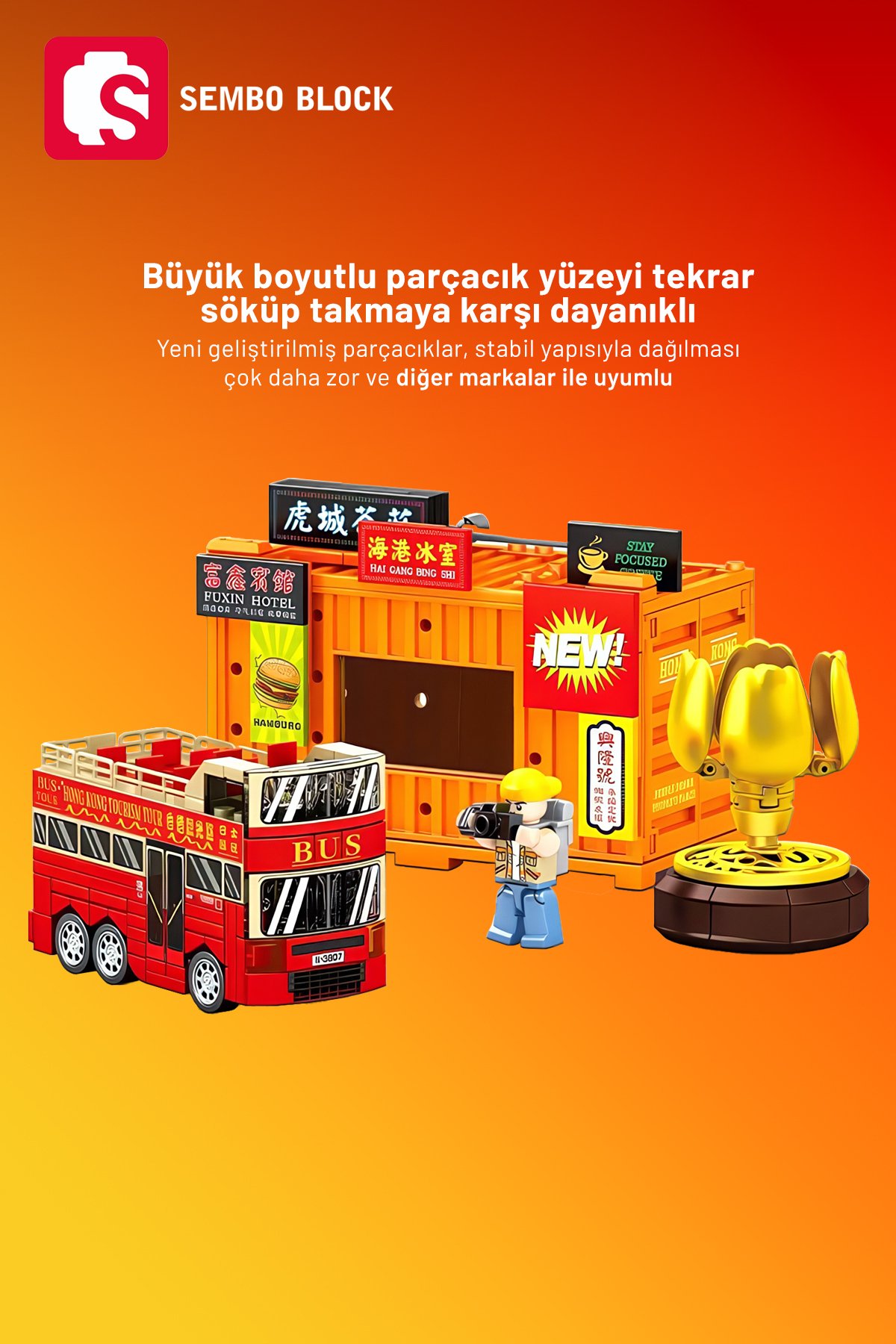 Hong Kong Street Scene BK.5 Şehir Turu 281 Parça yapı blokları Lego ile uyumlu (714524)