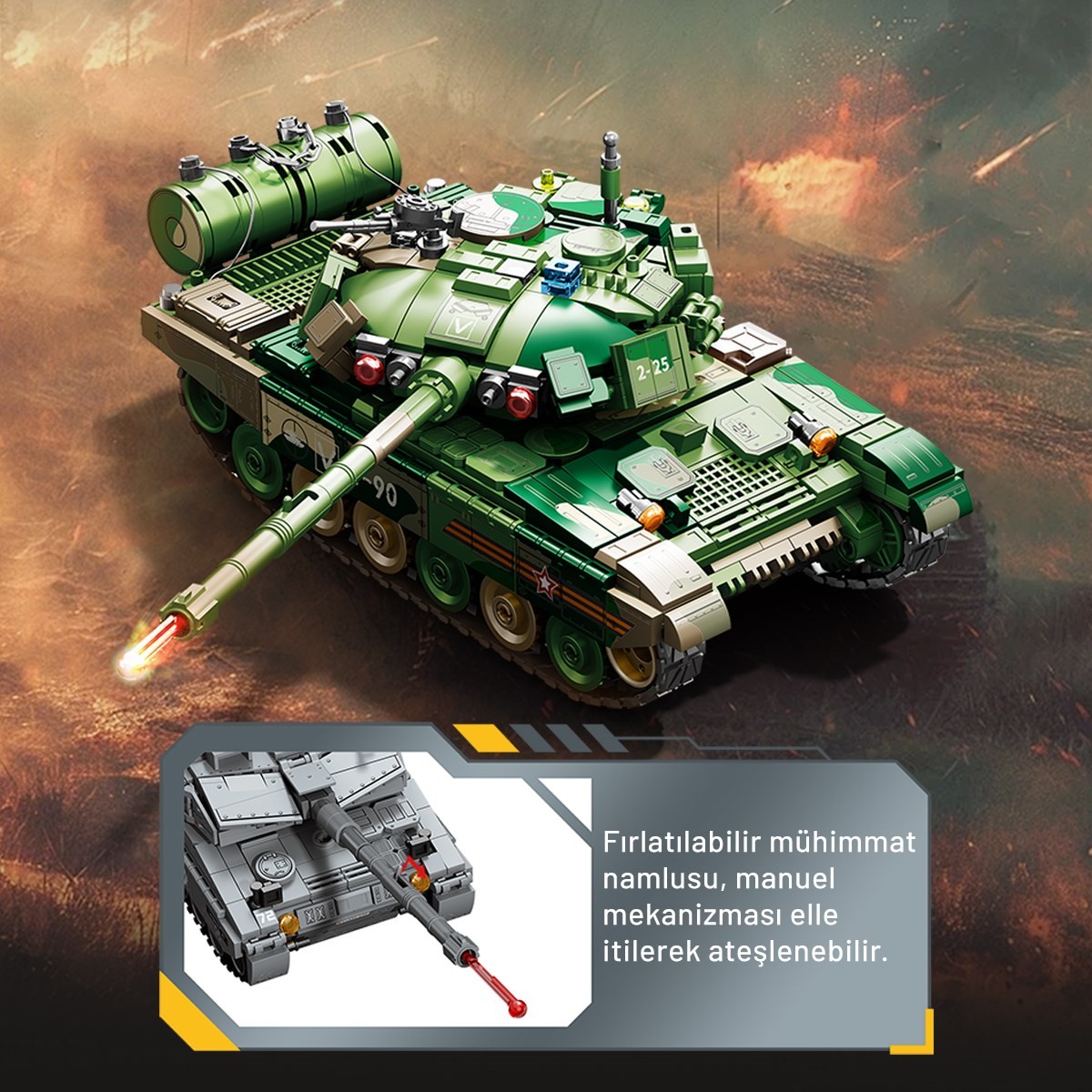 Sembo Block T-90 Ana Muharebe Tankı Yapı Bloğu Seti 765 Parça
