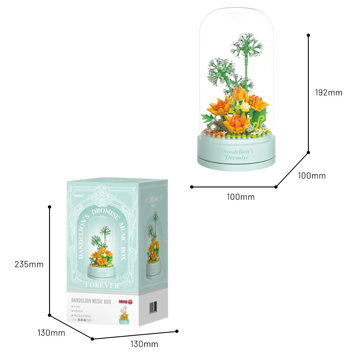 Balody Dandelion’s Promise Müzik Kutusu Yapı Bloğu Seti – 372 Parça