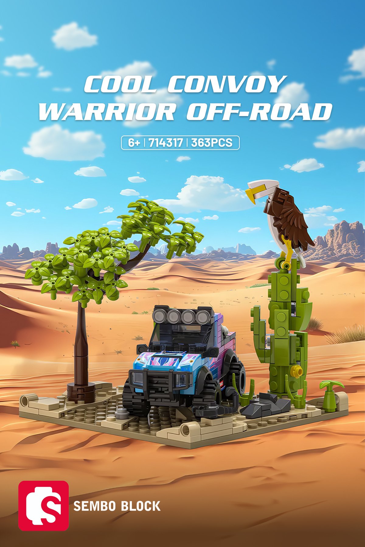 Cool Convoy Warrior Off-Road 363 Parça yapı blokları Lego ile uyumlu (714317)