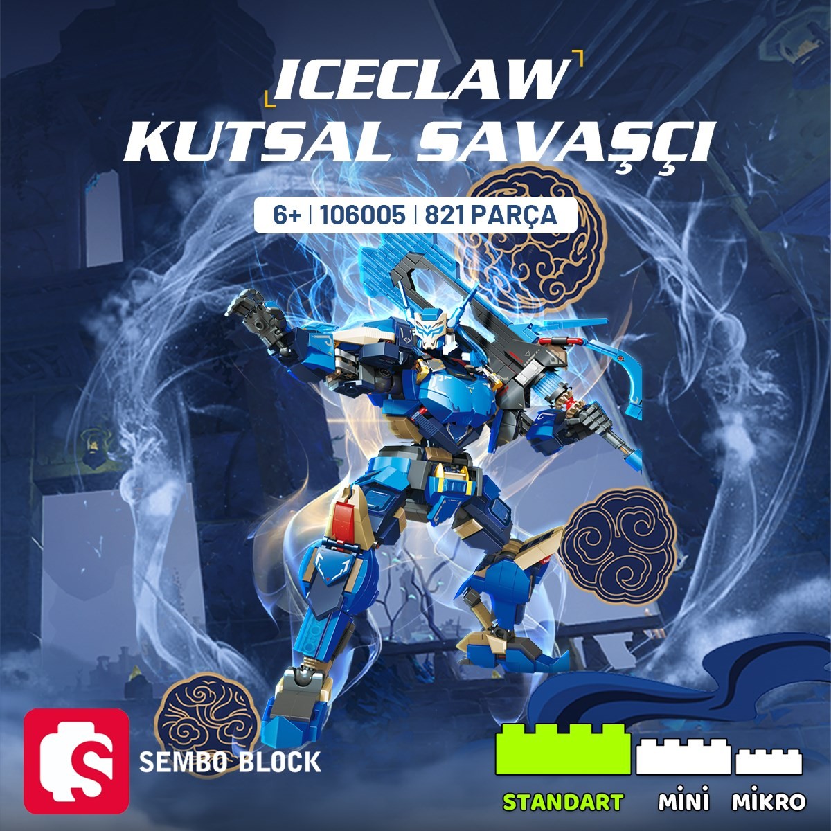 Sembo Block IceClaw Kutsal Savaşçı Yapı Bloğu Seti - 821 Parça