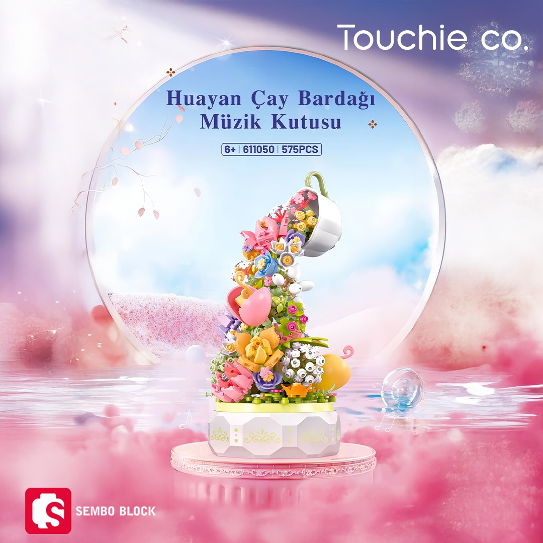Huayan Cayı Muzikli Florist seti 575 Parça yapı blokları Lego ile uyumlu (611050)