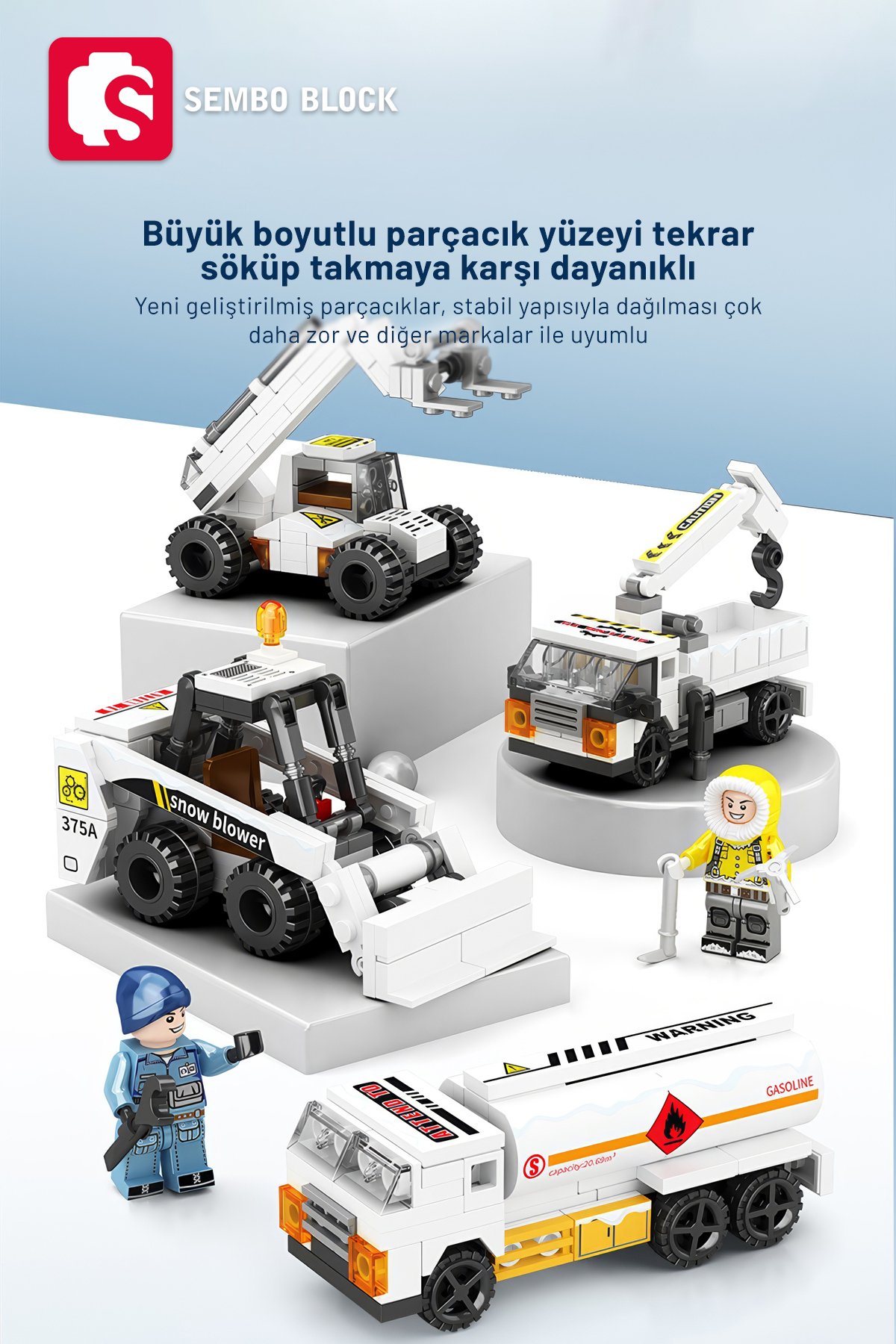 8'i 1 arada Kar Kurtarma seti 730 Parça yapı blokları Lego ile uyumlu(2744-2751)