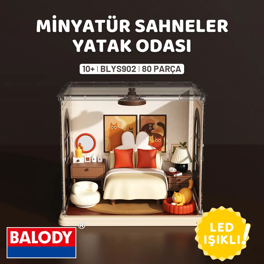 155 odachin おまとめ商品 Balody | ModelBrixx Minyatür Sahneler Yatak Odası Maket Seti (80